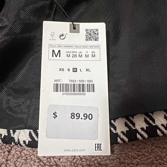 NWT Zara Houndstooth Blazer - Picture 6 of 6